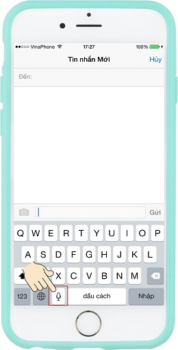 Vào bàn phím chọn biểu tượng micro